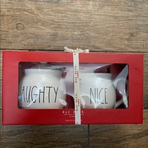 Rae Dunn Christmas Naughty Nice Sugar Creamer Set